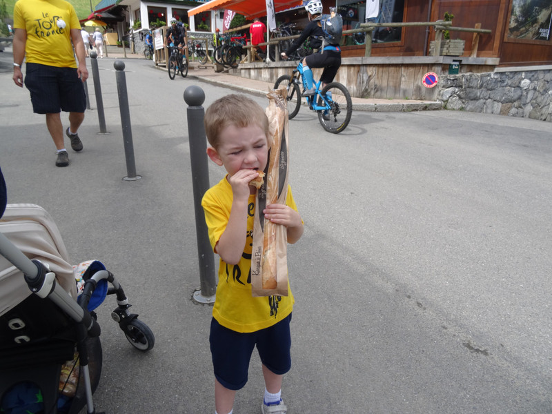 Lucas and his favourite food - French baguettes
