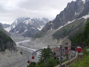 Views of the Glace de Mer, the railway station and the gondola