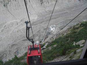 riding the gondola down to the glacier staircase