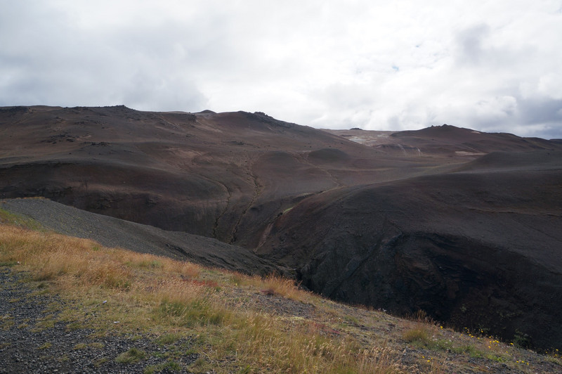 Views of volcanic ash covered hills as we left Lake Myvatn