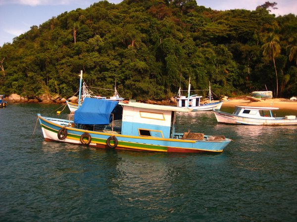 Colorful Anchored Boats 