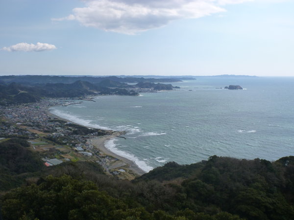 view of the coastline from Nihon Temple in Chiba