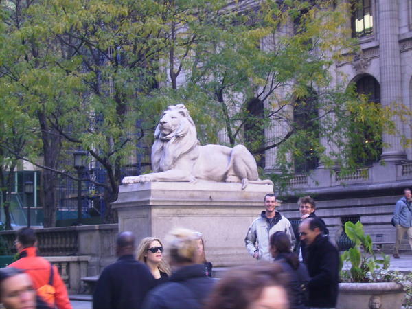 Outside the New York Public Library