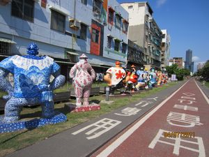 Art Statues Along Cycling Path