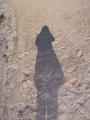 My shadow on the beach