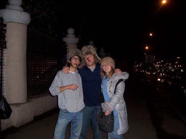 Alec, Kirill, and I with our fur hats