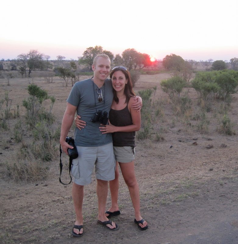 Enjoying the sunset during our evening game drive