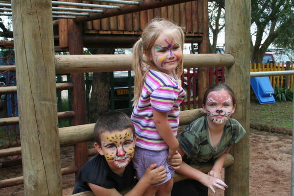 the Kids painted faces
