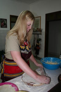 Hannah learning to Cook in Africa!