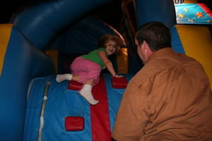 Gracie at "Pump it up" with Dad