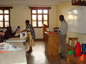 Christopher teaching at the Bible School during the week.