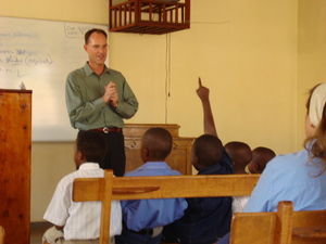 George working with the Moshi Children