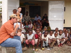 Brent interpreting the Bible Lesson for the Children