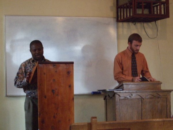 John Hall teaching Bible Class