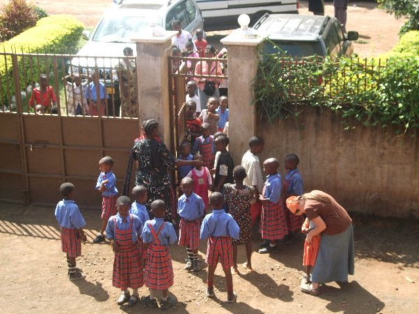 The Boma kids arriving again for Bible Class