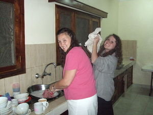 Jolee & Kimberly washing in the other sink...