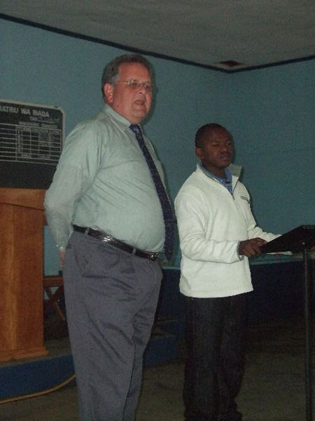 Ralph Gilmore preaching at Arusha