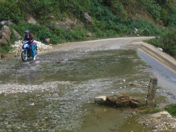 River crossing the road