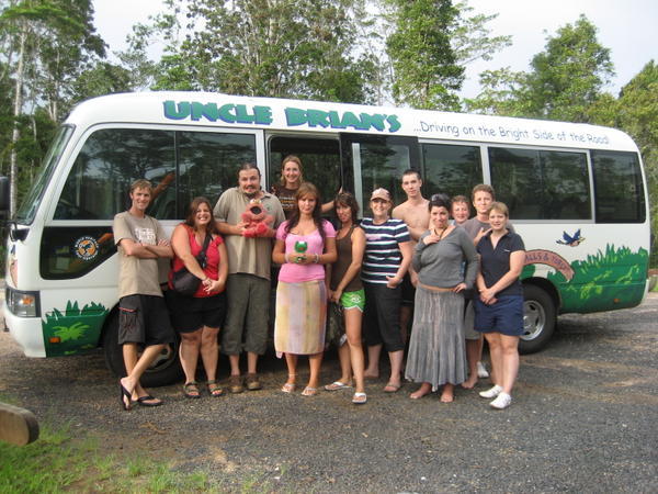 The bus group on the rainforest tour