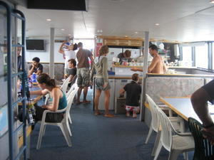 Inside the dive boat
