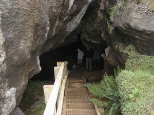 going into the caves