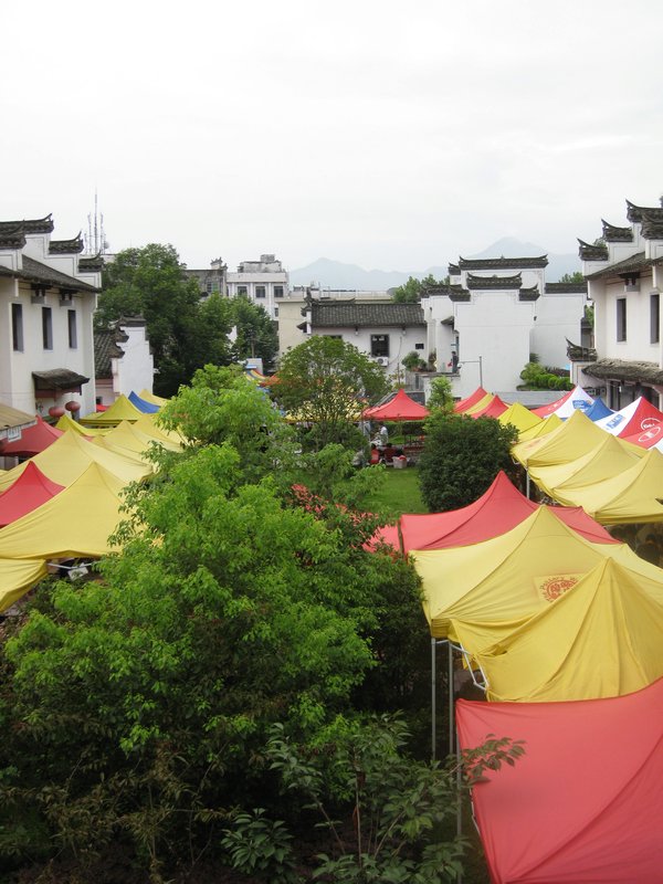 Open market tents. 
