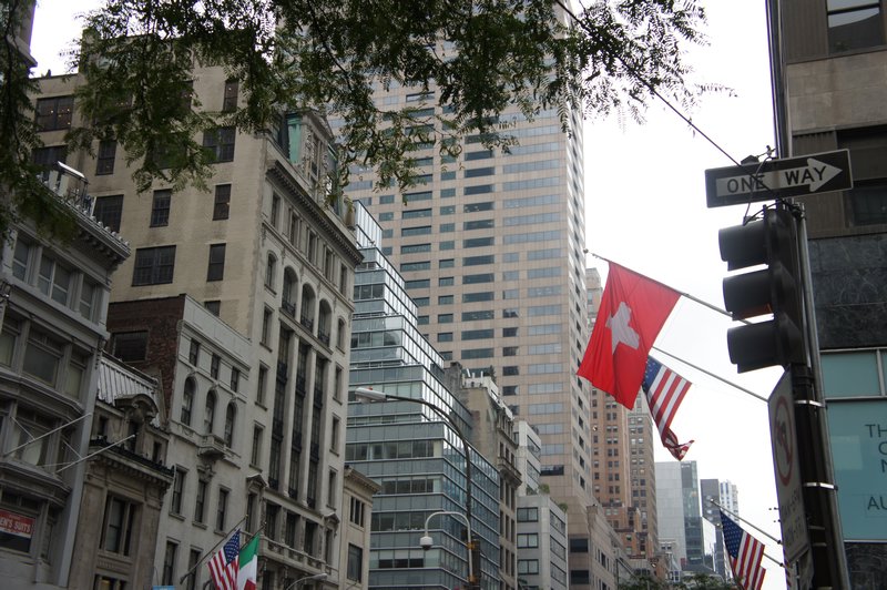 Swiss Flag on Fifth Avenue