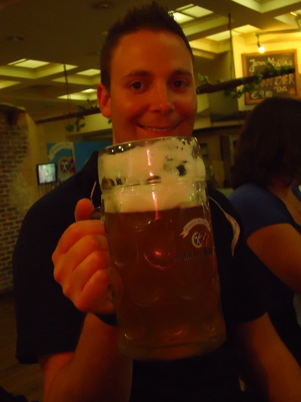 steve and his 1L of beer