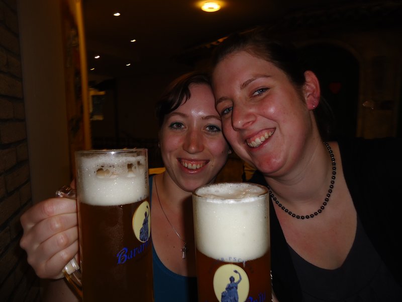 dani and me enjoyiing a beer on beer challenge