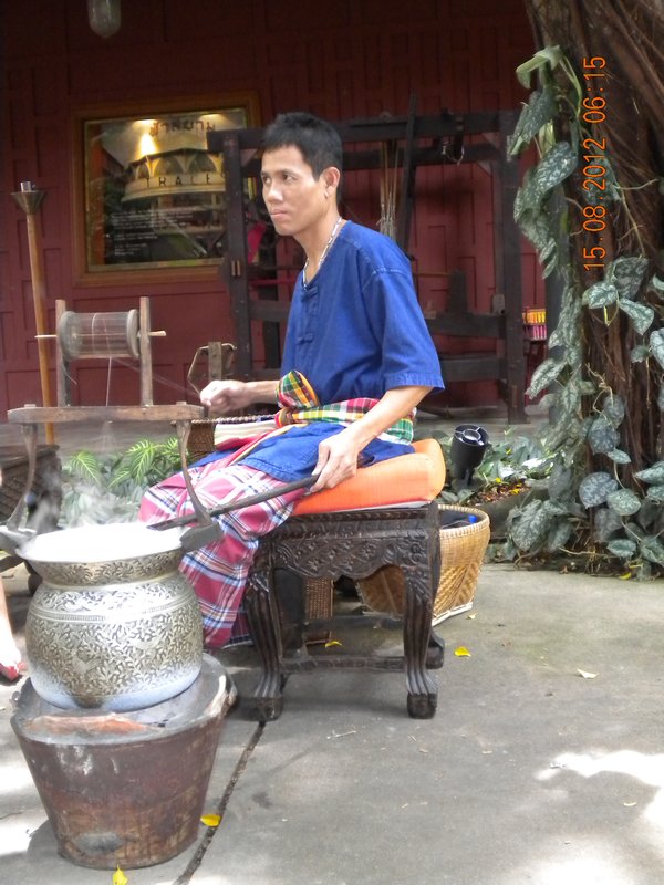 Man making silk