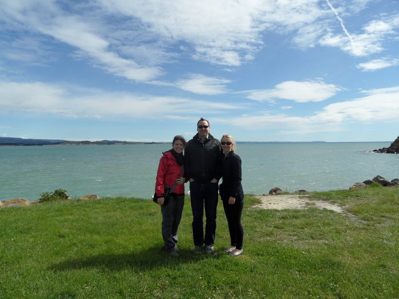 Jen, Bryan Robson (Mark) and Tracey at the jetty near Fleurs