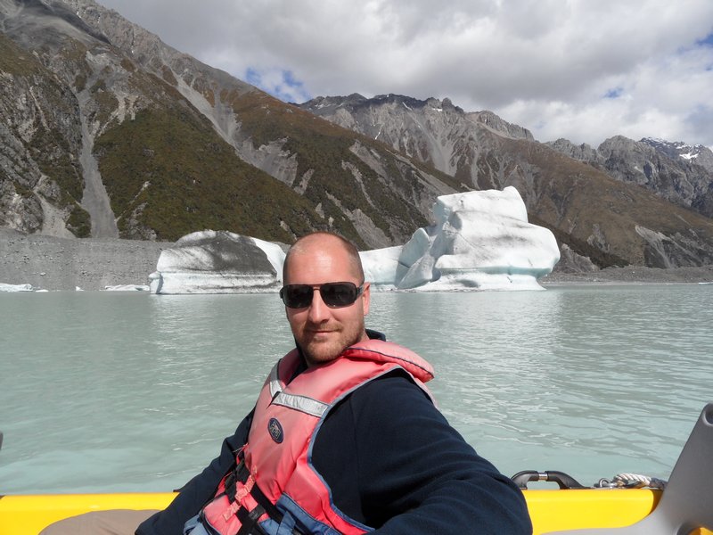 me on the glacier lake