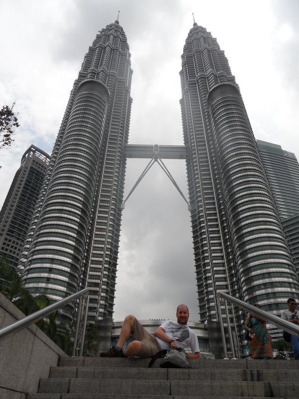 The Dazzyb pose at the Petronas towers