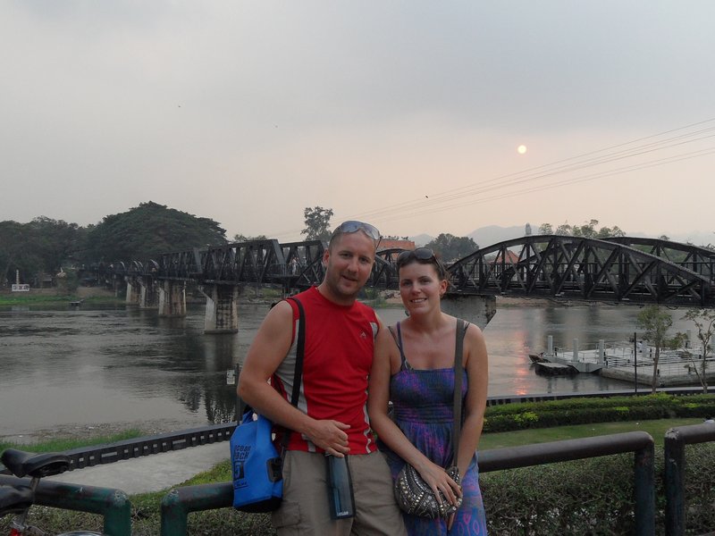 me and Jen next to Bridge over River Kwai