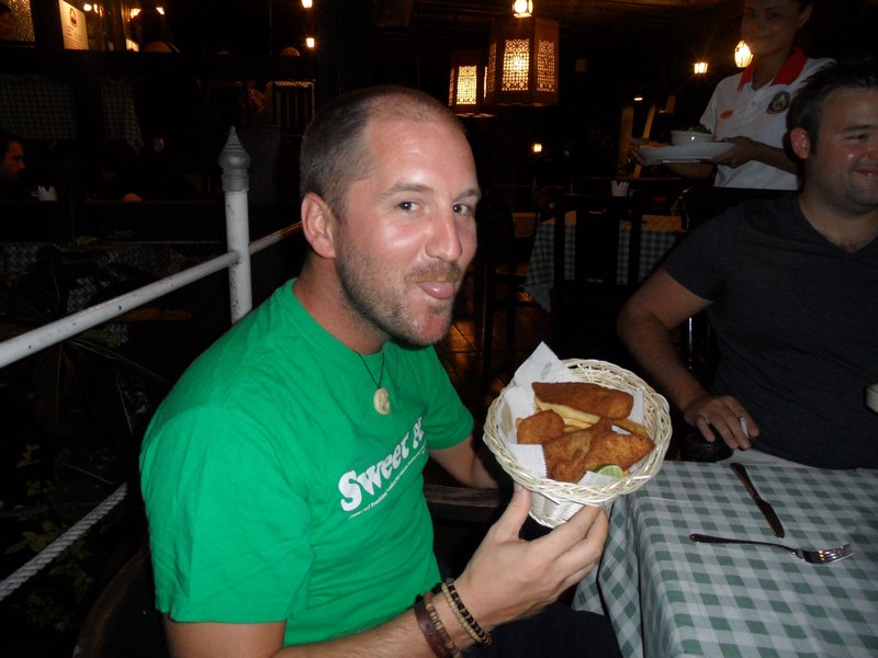 Darrens fave meal in Thailand - fish n chips!
