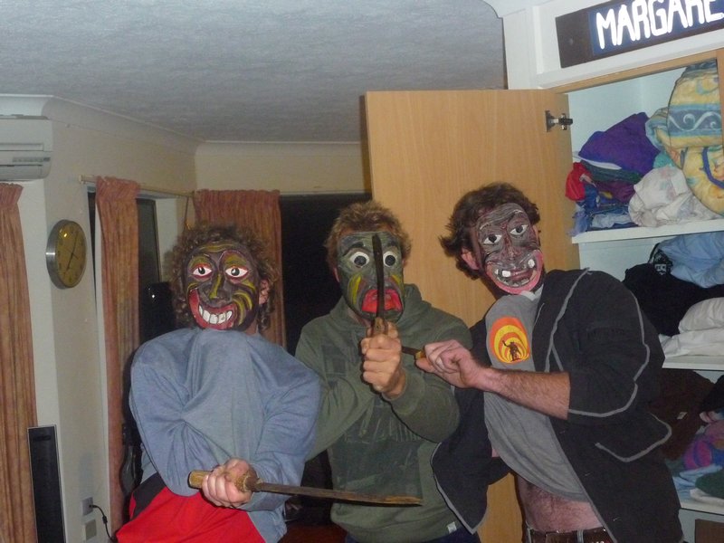 Rohan, Stan and Jameson with some crazy masks