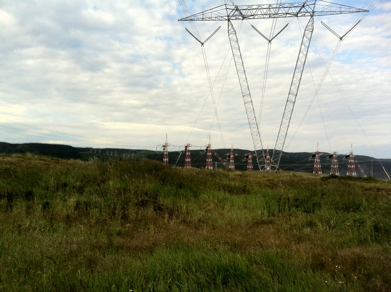 power lines outside Churchill Falls