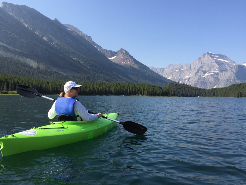 Kayaking on Swiftcurrent Lake