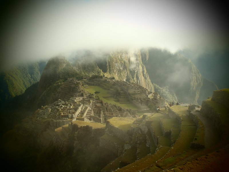 Watching Machu Picchu appear through the clouds