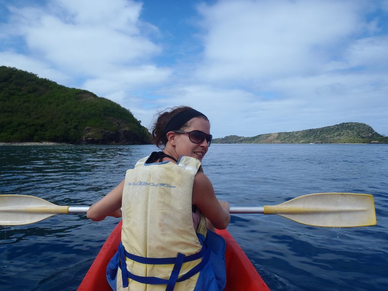 Kayaking around the island