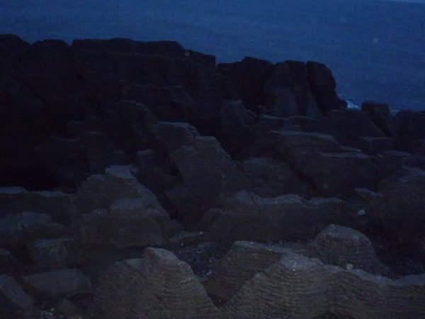 The Pancake Rocks by night