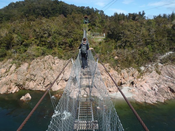 Don't look down!, the longest swingbridge in NZ