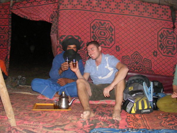 A Berber and me drinking tea
