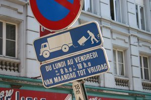 A Brussels street sign