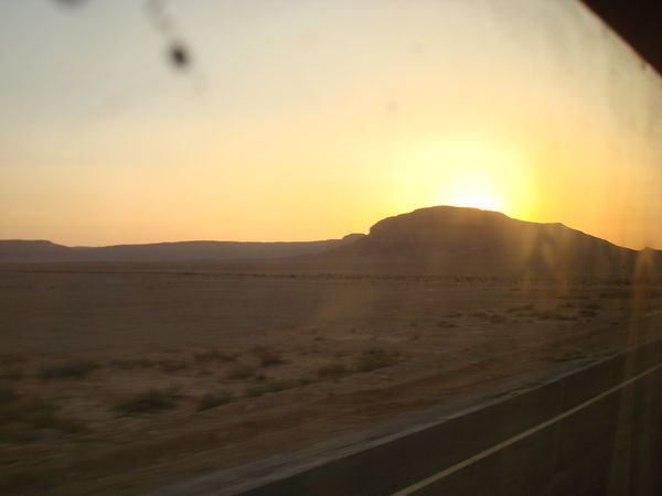 Solnedgangen over Sinaiørkenen