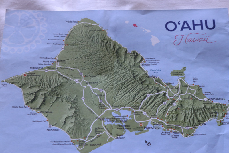 Map of Oahu.