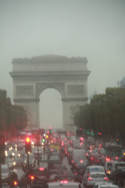 Arc de Triomphe on a wet day