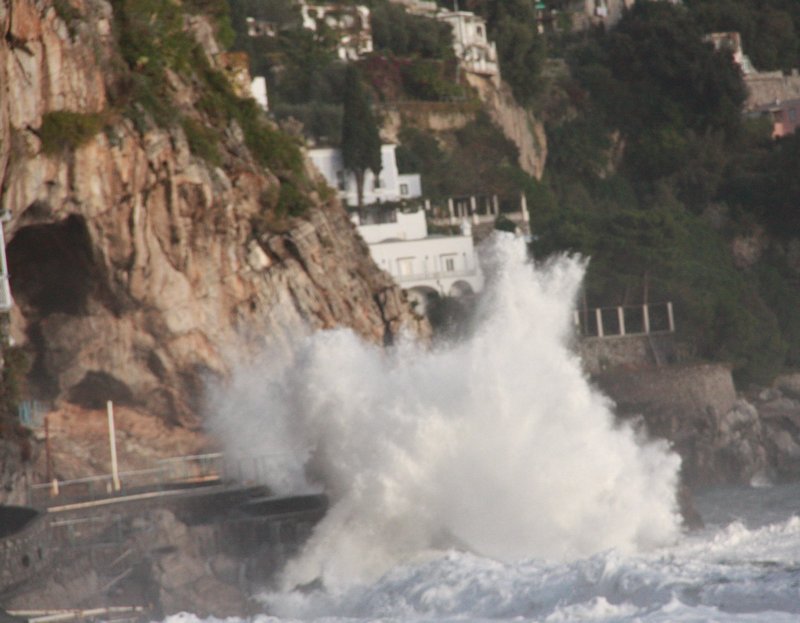 Positano town being pounded