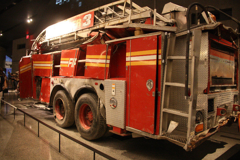 One of the damaged Fire Appliances or Ladder Trucks as they call them here.  The cab doesn't exist anymore
