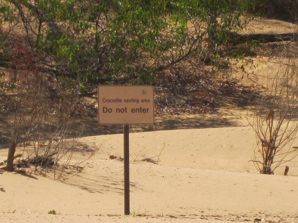We think this means freshwater crocodile nesting area!